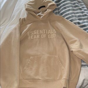 Fear of God Essentials Beige Hoodie